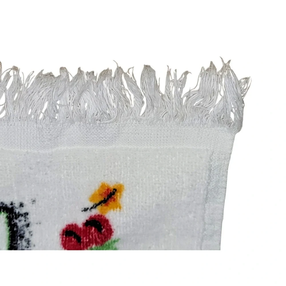 Vintage 1970s Cornucopia Dish Hand Towel Kitchen Small 24